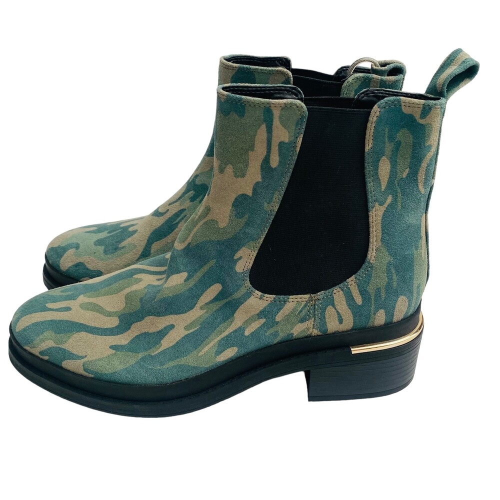 KENNETH COLE New York Olive Camo Leather Pull On Levon 2.0 Welt Chelsea Size 8.5 - Picture 5 of 7